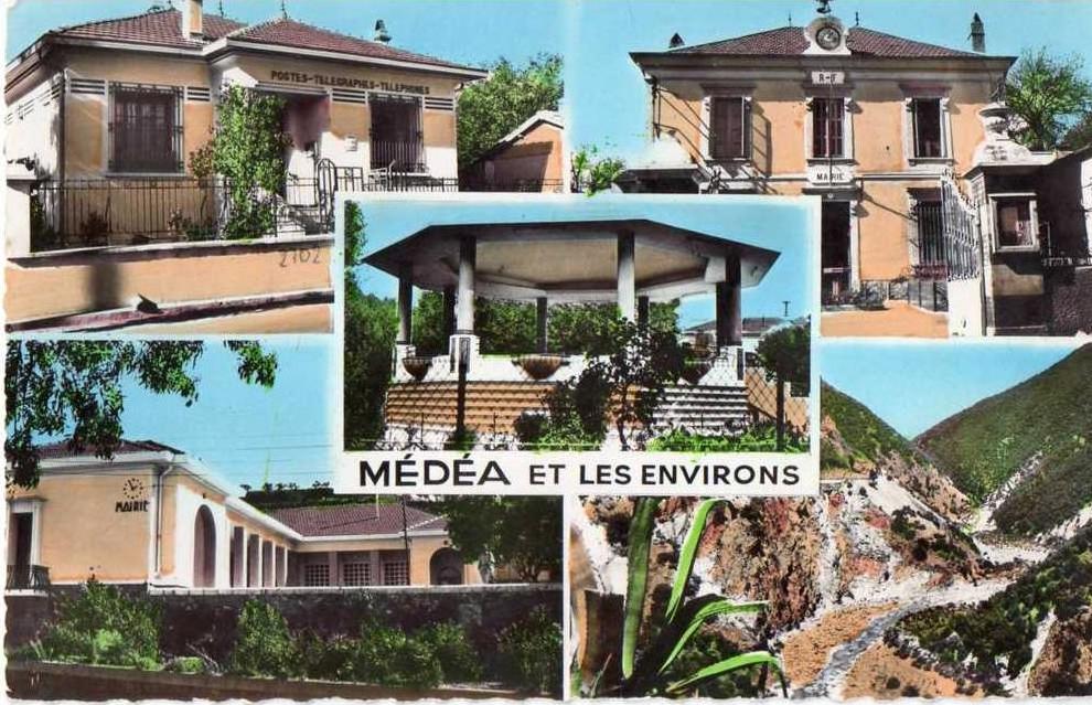 CPSM   MEDEA, multivues kiosque, poste de lodi, mairie de damiette et loverdo, chiffa (12.87)