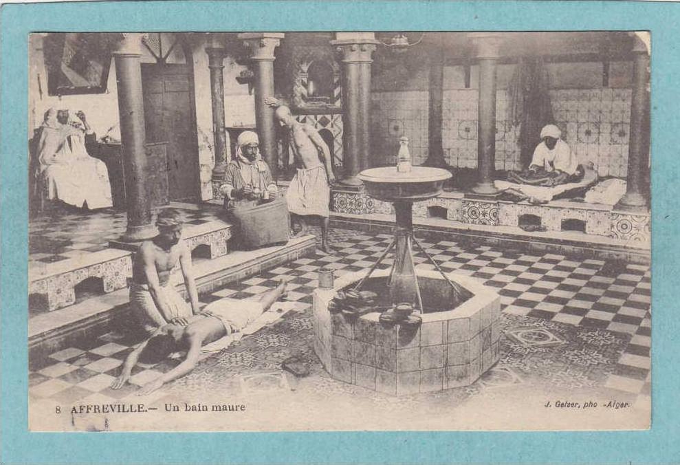 AFFREVILLE .  -  Un  bain  maure  -  1918  - BELLE   CARTE ANIMEE  -