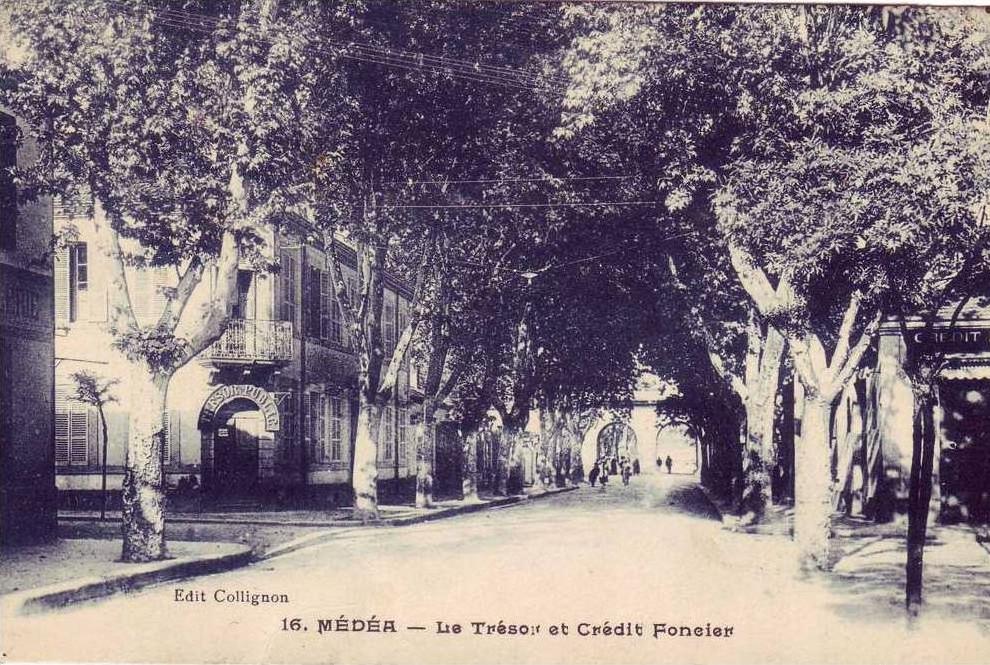 CPA AFRIQUE ALGERIE MEDEA LE TRESOR ET LE CREDIT FONCIER ANIMEE