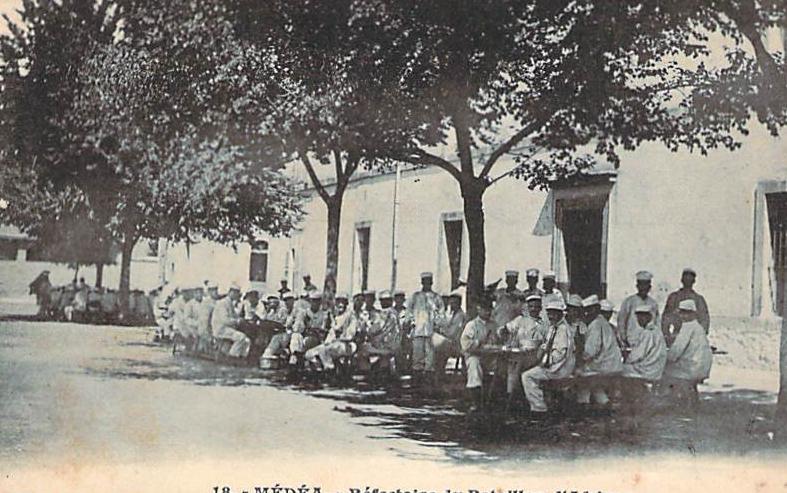 Algerie - Médéa - Réfectoire du Bataillon d'Afrique