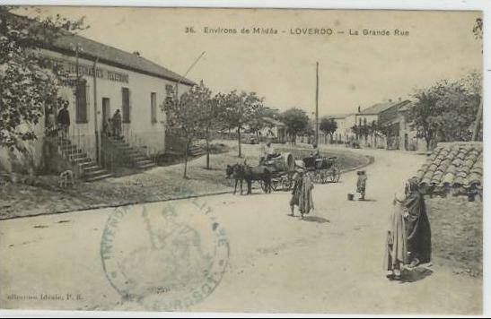 J 233 CPA    ALGERIE    LOVERDO  ENVIRONS DE MEDEA    LA GRANDE RUE