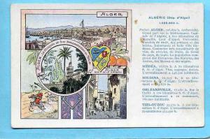 CPA PUB. VALDA - HERALDIQUE du Dept ALGERIE - BLASON - ALGER - MEDEA - MILIANA - TIZI OUZOU - ORLEANSVILLE