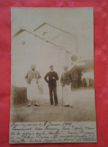 0108 ALGERIE Mostaganem CARTE PHOTO 3 personnages 1904