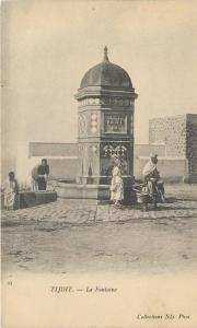 ALGERIE 6     CPA  MOSTAGANEM  TIJDIT la fontaine  belle carte  animation
