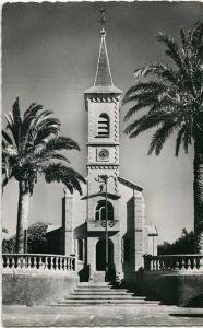 ALGERIE - CARTE PHOTO GEORGES CLEMENCEAU - L' Eglise entre les palmiers