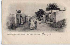 MOSTAGANEM Rue de Tijdit Carte taxée Cachet sur TPde France 1 cte type Blanc