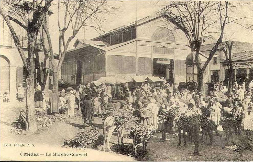 Algérie    Médéa   Le marché couvert      Cachet Hospital militaire ( Blessé au Maroc)