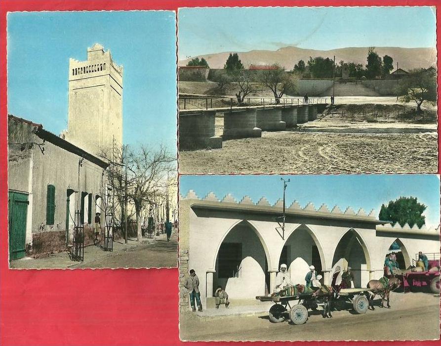 CPA N° 2087 / LOT DE 3 CARTES DE AIN SEFRA - LE PONT SUR L´ OUED + LA MOSQUEE + CASERNES DE LA HARKA