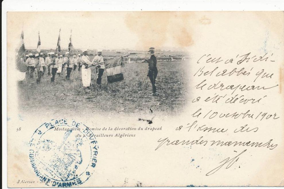 MOSTAGANEM - Décoration du Drapeau du 2° Tirailleurs Algériens