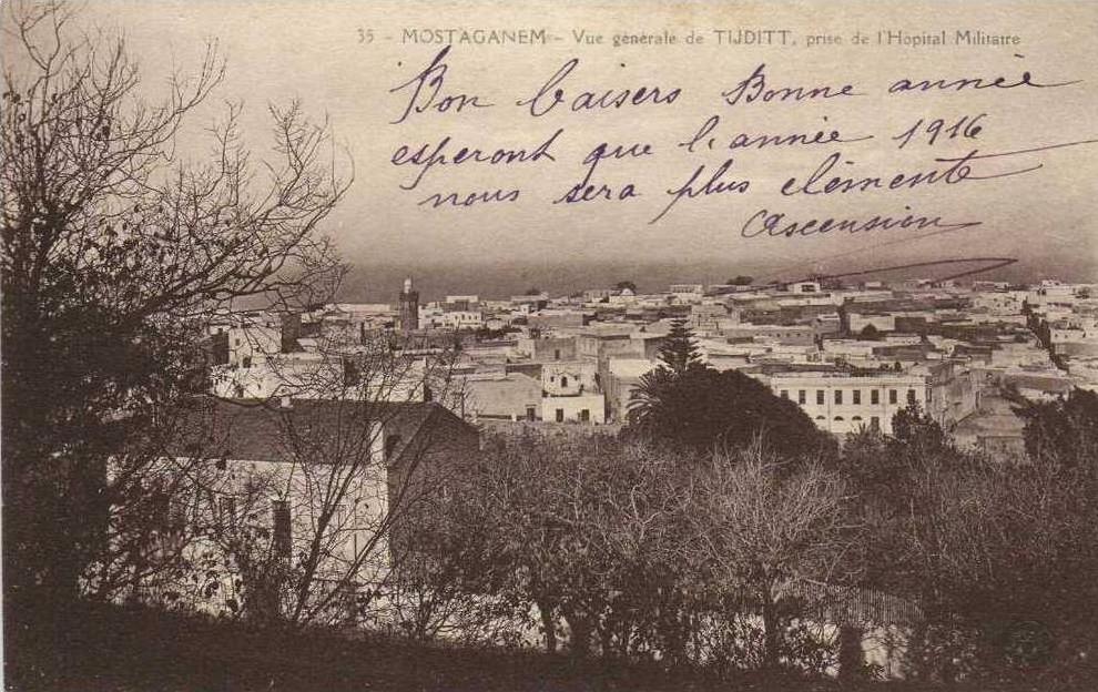 MISTAGANEN  Vue generale de TIJDITT  prise de l'Hopital Militaire  Recto Verso