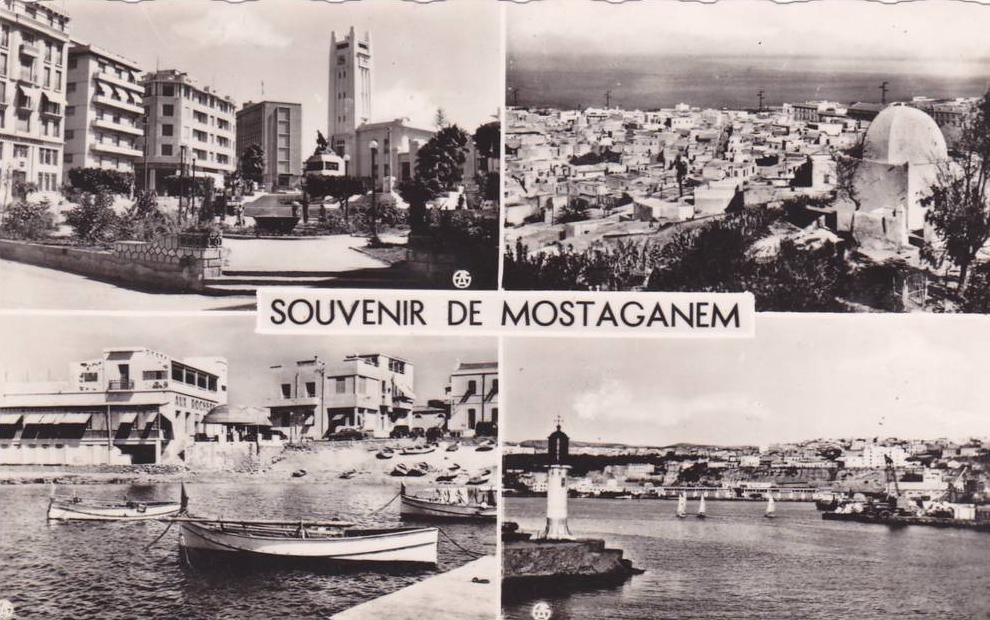 afrique,africa,COLONIE,AL GERIE FRANCAISE,MOSTAGANEM ,MUSTAGANAM,MOUSTAGHANIM, 1958,port,4 vues