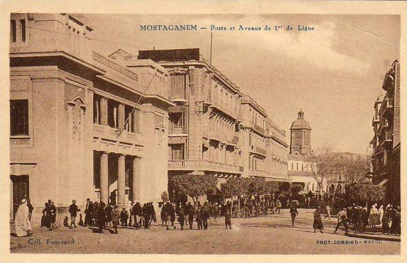 ALGERIE  MOSTAGANEM  Poste et Avenue de 1er de Ligne  ...... ( Ref FA345 )