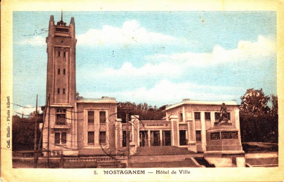 MOSTAGANEM HOTEL DE VILLE ECRITE CIRCULEE 1929