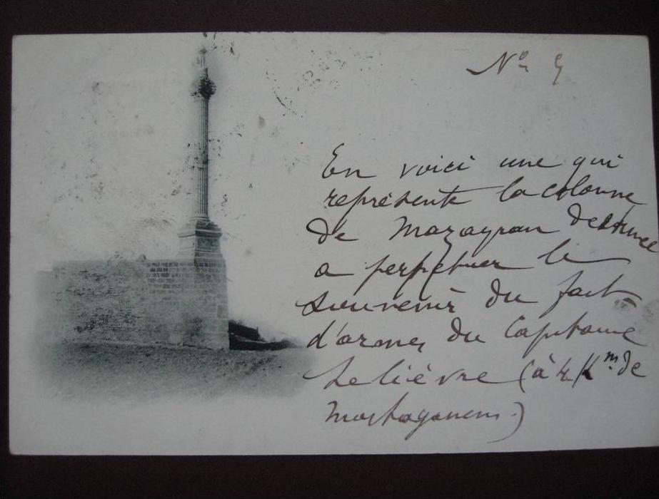 MOSTAGANEM - Colonne qui perpétue le souvenir du fait d´armes du capitaine Lelièvre - Précurseur 1900