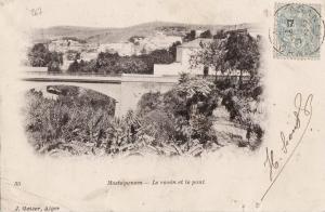 D267# ALGERIE MOSTAGANEM LE RAVIN ET LE PONT 1905 pour ZAGHOUAN REGENCE DE TUNIS TUNISIE