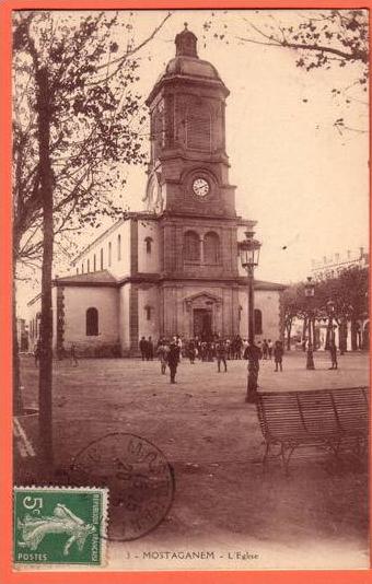 ALGERIE - MOSTAGANEM - l'Eglise ( animée )