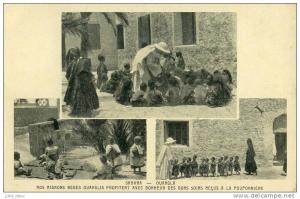 Ouargla . Pouponnière de bébés ouarglis .  Collection Le Sahara .  SUPERBE HELIOGRAVURE  .