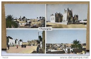 cpsm Ouargla  Algérie animée - 4 VuesMusée Saharien,Place Flatters,Vue sur les Mosquées, Vue générale -