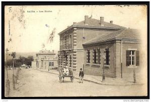 CPA  ANCIENNE- AFRIQUE DU NORD- ALGÉRIE- SAÏDA- LES ECOLES EN TRES GROS PLAN- ANIMATION- ATTELAGE-