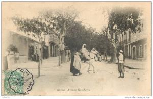 ALGERIE  13   CPA SAIDA avenue Gambetta pionnière 1907   belle carte   animation