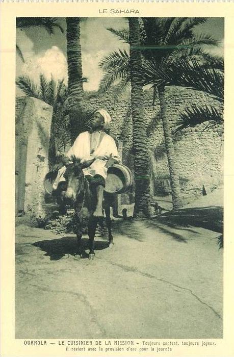 ALGERIE 144 - CPA SAHARA OUARGLA  le cuisinier de la mission  vieux métiers  belle carte