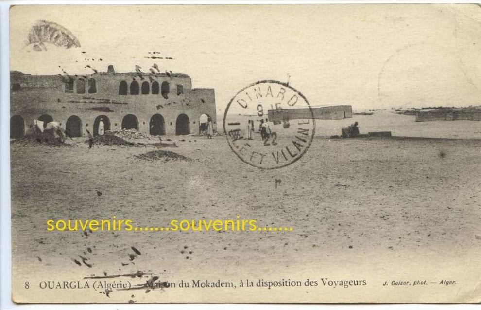 CPA ALGERIE OUARGLA Maison du Mokadem à la disposition des voyageurs , Geiser    - (scan recto-verso)