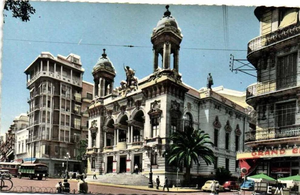 ORAN  Le Theatre Municipal  Colorisée Recto verso