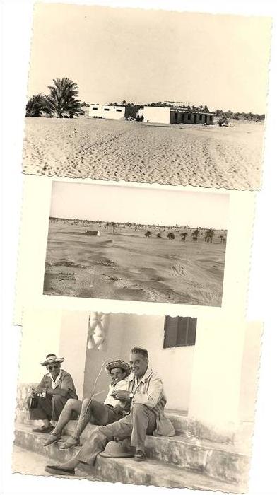 24sc   ALGERIE OUARGLA LOT DE 3 PHOTOS ORIGINALES CENTRES RECEPTEUR ET EMETTEUR ET 3 RESPONSABLES