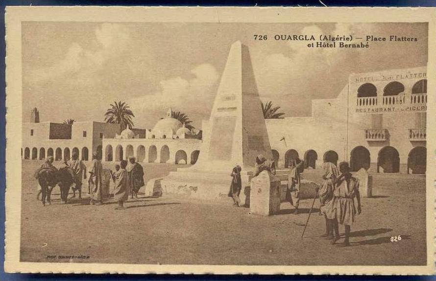 QUARGLA (Algerie), Place Platters et Hotel Bernabe, nicht gelaufen um 1920