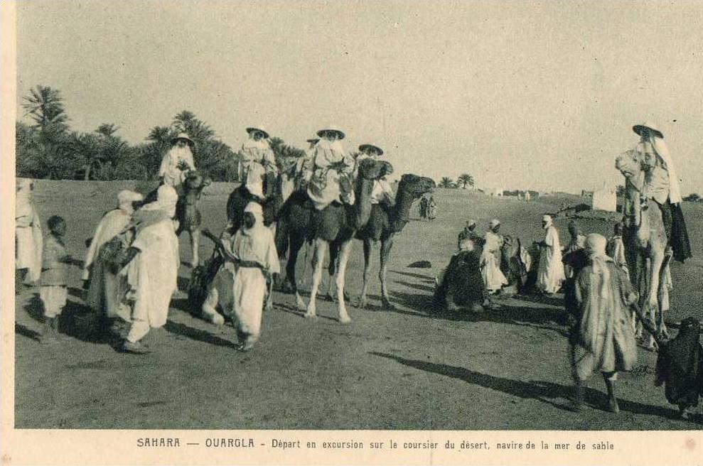ALGERIE - OUARGLA - Départ en Excursion sur le Coursier du Désert, navire de la mer de Sable