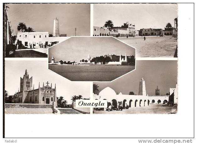1534 OUARGLA LE MINARET PLACE DE LA FANTASIA L EGLISE PLACE DU MARCHE ECRIS
