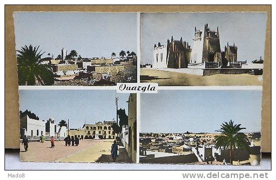 cpsm Ouargla  Algérie animée - 4 VuesMusée Saharien,Place Flatters,Vue sur les Mosquées, Vue générale -