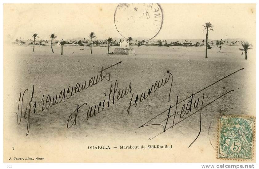 CPA Algérie - Ouargla - Marabout de Sidi-Kouiled (Geiser N°7)