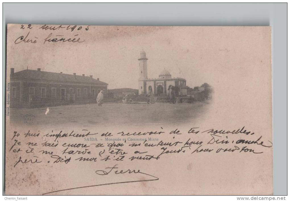 CPA Saida Mosquée et Commune mixte - animée