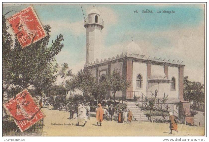 CPA ALGERIE SAÏDA La Mosquée carte colorisée 1921