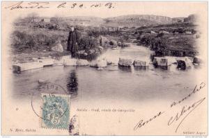 CPA carte postale ancienne AFRIQUE ALGERIE SAÏDA gué route de Geryville PRECURSEUR 1903