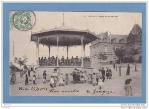 SAÏDA  -  Place  de  la  Mairie-  1907  - CARTE ANIMEE  - ( défaut au dos angle bas gauche )