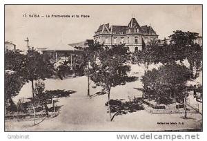 ALGERIE SAÏDA  LA PROMENADE ET LA PLACE ECRITE en 1907 BE