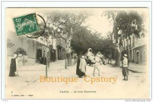 ALGERIE - SAIDA - Avenue Gambetta - Photo Geiser n° 6 - Dos Scané