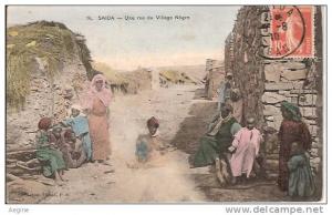 ALGERIE- ref no 471- saida - une rue du village negre   - bon etat