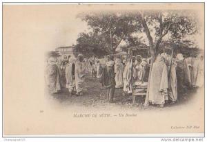 CPA ALGERIE SETIF Marché en Plein Air Un Boucher Boucherie Viande 1904