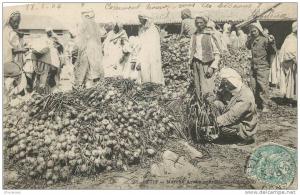 CPA ALGERIE  Sétif, marché arabe, marchand d'oignons