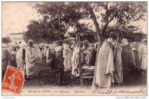 C 7898 -  SETIF - Algerie  - le marché - un boucher  - Belle CPA  -