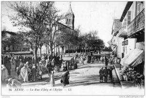 SETIF La rue d´Isly et l´Eglise.