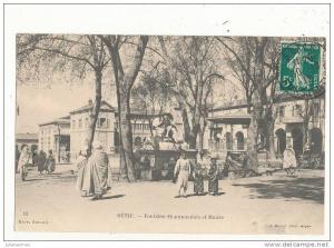 SETIF ALGERIE FONTAINE MONUMENTALE ET MAIRIE CPA