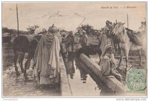 CPA ALGERIE SETIF Le Marché L´Abreuvoir Chevaux Animation 1907