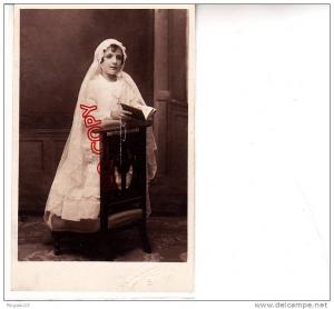 Carte photo photographe Conge Sétif communiante missel chapelet état luxe