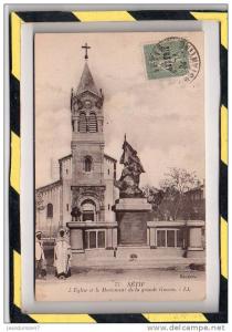 SETIF. - . EGLISE ET LE MONUMENT DE LA GRANDE GUERRE