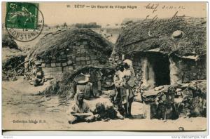 CPA SETIF-UN GOURBI DE VILLAGE NEGRE