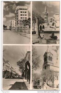 cpsm bon etat setif , 4vues  la pinède, mosquée fontaine marabout av  clemenceau , église ste-monique courrier
